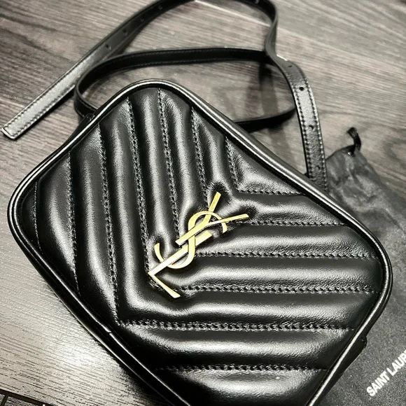 Saint Laurent Mini camera lou Black Quilted belt Bag